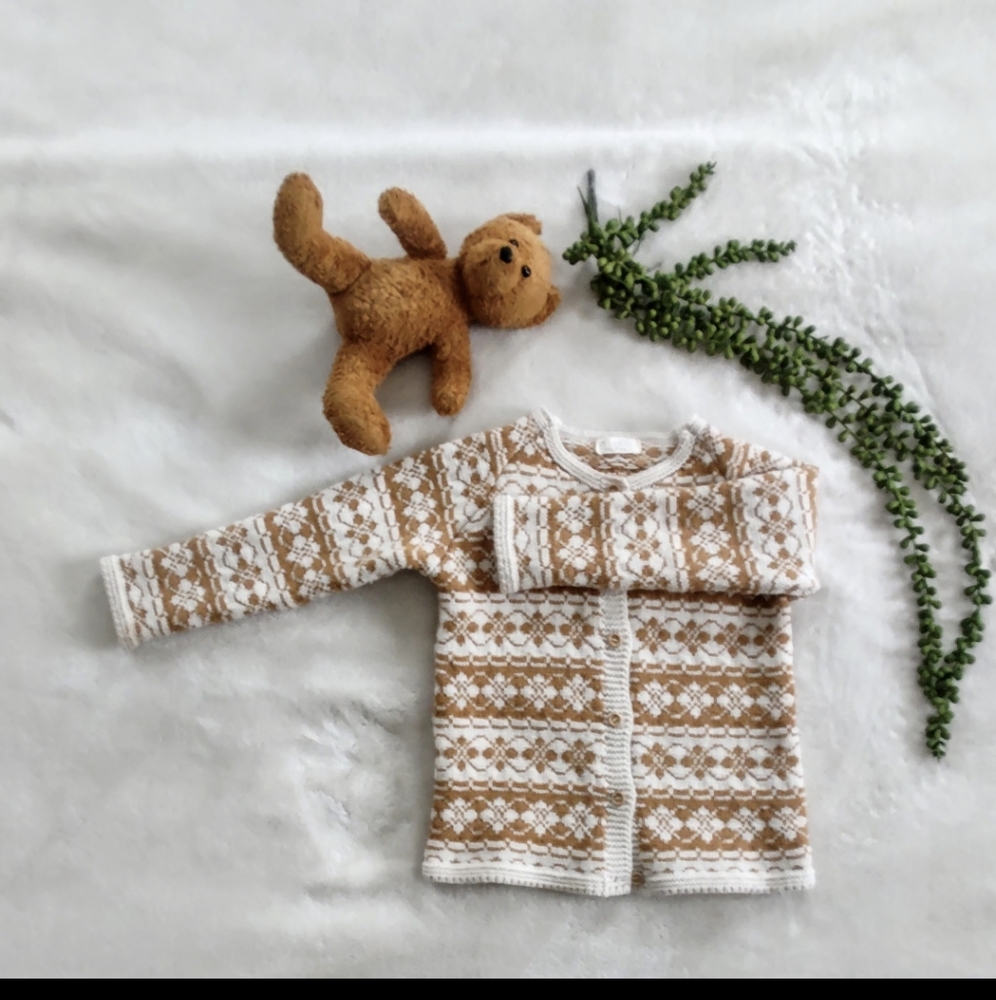 Jacquard knit sweater cardigan Unisex